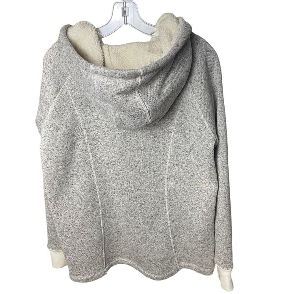 Zella Sherpa-Lined Hooded Jacket, Side zip, Outdoor Athleisure, Lounge, Gray, L - Picture 7 of 9